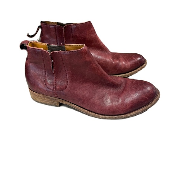 Kork Ease Velma Burgundy Red Leather Ankle Chelsea Boots Booties Womens 9 read - Picture 2 of 7